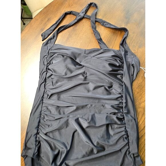 Smismivo Womans Black Medium Tummy Control Halter One Piece Slimming Swimsuit - Picture 3 of 16